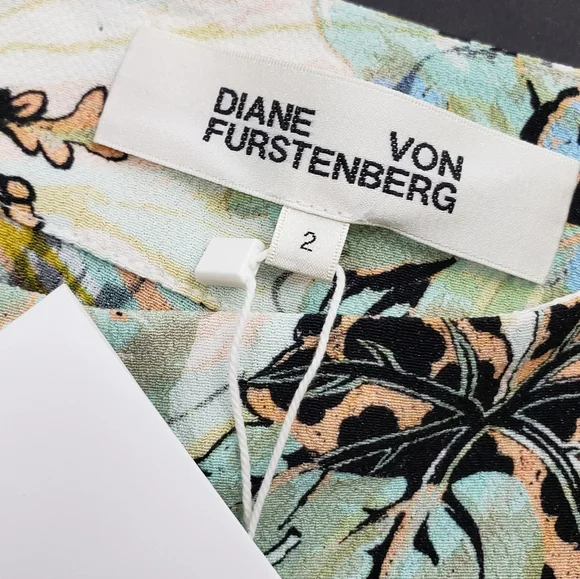 NWT Diane Von Furstenberg DVF Nathalie Floral Print Crepe Shorts Bermuda SZ 2 - Picture 7 of 11